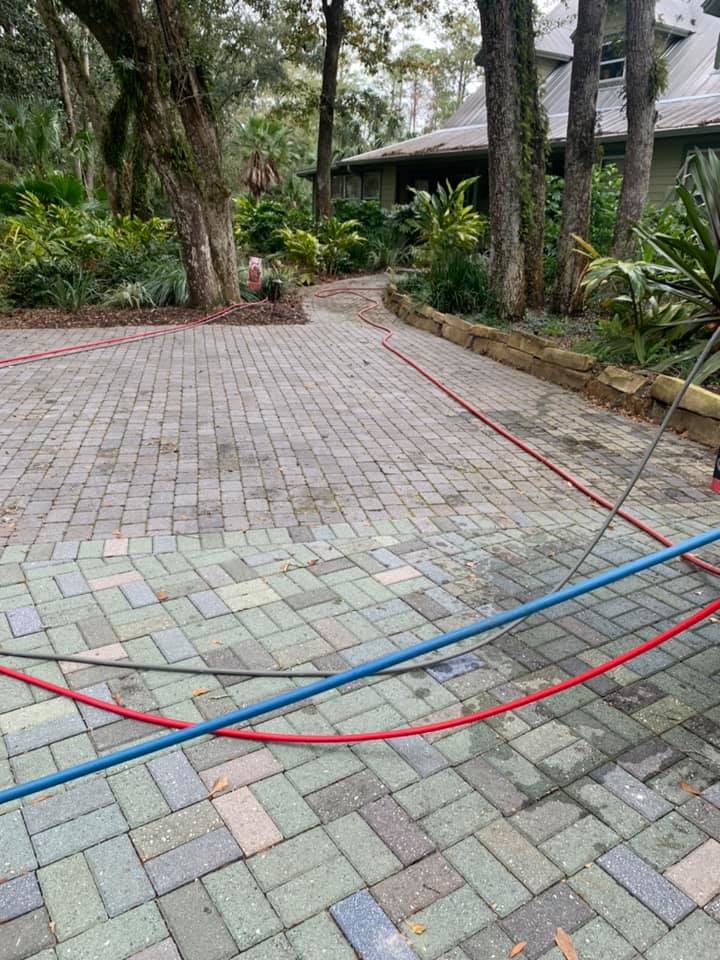 Shane and his crew did an excellent job pressure washing our house and sealing our pavers